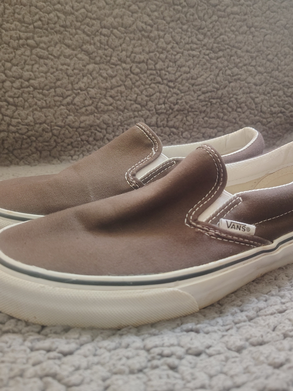 Vans Dark Chocolate Brown Canvas Slip-On Sneakers
